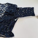 Alex Evenings Navy Blue Glitter Lace Two Piece Jacket Chiffon Midi Dress 22W Photo 8
