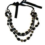 White House | Black Market black and grey multi strand ribbon tie necklace Photo 1