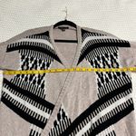 American Eagle Open Fringe Cardigan Knit Sweater Tan Black Size Medium Boho Long Photo 8