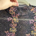 Free People Amber Floral Mesh Mockneck Long Sleeve Top, Size Medium Photo 8