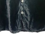 CP Shades Black Crushed Velvet Button Front Blouse Size Medium Lagenlook Top Photo 4