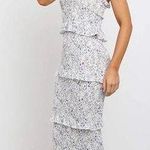 Reverse Women Floral Print Shirred Dress Layer Ruffle Midi Dresses Photo 0