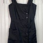 Equipment NWT  Linen Katia Button Front Mini Dress Black Squared Neck Linen 00 Photo 0