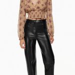 Aritzia NEW  Wilfred Melina High Rise Faux Leather Crop Pants Black Women's 4 Photo 10
