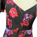 Reiss  Leni black floral midi dress wedding guest cocktail party feminine fitted Photo 8