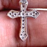 10k White Gold Diamond Cross Slide Pendant Photo 1