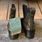 Toms NWT  Black Suede Floral Metallic Jacquard Mix Boot Size 6.5 Photo 2