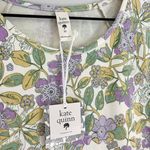 Kate Spade NWT Kate Quinn Women’s Floral Short Sleeve Top in Green Purple White Size XS Photo 6