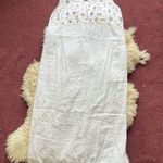 Vintage Linen garden print shift dress natural linen color sleeveless midi dress Size M Photo 3