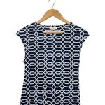 Como vintage  Dress Womens Small Blue Geometric Stretch Casual Office Classic Photo 5