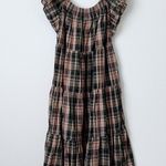 Madewell Plaid Tiered Midi Dress Photo 4