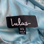 Lulus  Women’s XS Beaded Twist Front Prom Blue Bridesmaid Chiffon Maxi Dress Photo 12