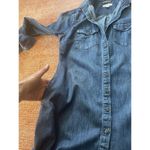 Merona  Denim Shirt Dress S/P Button Front Long Sleeve 100% Cotton Pockets Photo 6