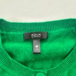 AQUA Cashmere Bright Grass Green Cardigan Size Large Button Front Crewneck Photo 1