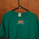 Gildan Vintage Men Or Woman Green Short Sleeve Dunkin Donut Logo Front & Back Photo 2