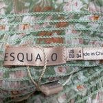 Esqualo Green Multicolor Tiered Ruffle Smocked Peasant A Line Mini Dress Size 4 Photo 3