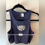 Divided  By H&M Women’s Hawaii 10 Cropped Navy Tank Size XS Photo 5