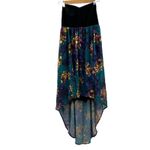 Torrid Blue Multicolor Floral Print Strapless High Low Midi Dress Size 12 Photo 1