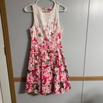 Maggy London  Floral Pink and White Casual Cocktail Dress Size 4 Photo 11