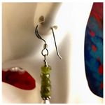 freshwater pearl and peridot sterling silver drop earrings Photo 4
