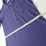 Poetry  Linen Cotton Purple Knit Midi Dress with Button Detail Collared Photo 4
