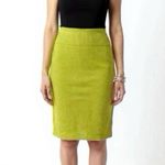 The Limited  Women’s Sz 4 Lime Pencil Skirt Career Textured Knee Hem City Chic Photo 0