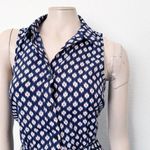 [Michael Michael Kors] Blue Ikat Print Sleeveless Knot Tie Mini Shirt Dress Sz 0 Photo 7