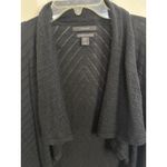 Tahari 100% Extra Fine Merino Wool Black Open Front Cardigan Size XS Cozy Photo 3