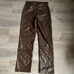 Abercrombie & Fitch NEW Vegan Leather 90s Straight Pant Photo 2