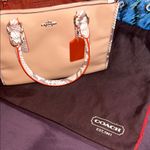 Coach  Tan and Snakeskin Structured Leather Satchel/Crossbody and Dustbag Photo 10