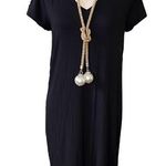 C&C California Black Rayon T-shirt Dress Photo 0