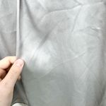 ZARA  Basic Top Women Sz XS Satin Button Front Long Sleeve Blouse Silver V Neck Photo 2