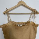 V. Chapman Lily Midi Bodycon Dress Warm Sand Womens Size 10 Gold Photo 7