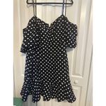 City Chic Emma Plus Size Black Polka Dot Cold Shoulder Ruffle Dress XXL / 24 NEW Photo 1