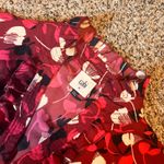 CAbi  Floral Ruffle‎ Blouse Top Long Sleeve Smocked Waist Red White Black M Photo 1