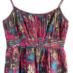 Halogen  Silk Blend Babydoll Dress with Pockets in Colorful‎ Abstract Print, Sz 2 Photo 1
