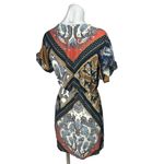 H&M  Multicolor Handkerchief Scarf Paisley Tie V-Neck Short Sleeve Mini Dress 2 Photo 2
