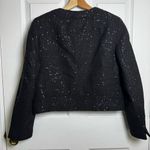 J.Crew  Collection Black Sequin Tweed Cropped Jacket Wool Blend Size 6 Luxury Photo 12