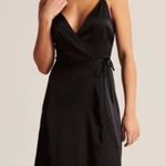 Abercrombie & Fitch Abercrombie Black Silk Wrap Midi Dress Photo 0