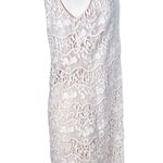 Belle Badgley Mischka Cream Lace Sleeveless Cocktail Dress Photo 1