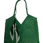 White House | Black Market  Women's Green Woven Vegan Leather Shoulder Bag Photo 0