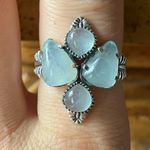Genuine Aquamarine Sterling Silver Ring Size 8 Photo 0