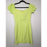 Collective the Label puff sleeve tie front mini dress in lime green US 4 Yellow Photo 3