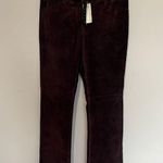 Theory NWT Pants Women's Merlot Suede Leather Fully Lined Bootcut size 4 Photo 1