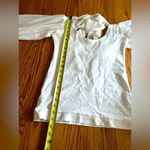 Alythea  Ivory White Top Side Zip Off Shoulder Shoulder Tie Peasant Sleeve Size M Photo 7