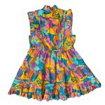 Love The Label Elana Poplin Dress Multicolored Iris Print Pockets Size Medium Yellow Photo 4