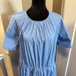 Nordstrom  Tiered Powder Blue Cotton Milkmaid Cottagecore Maxi Dress Short Sleeve Photo 2