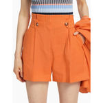 Veronica Beard NWT  Franzi Linen-Blend Pleated Shorts Orange 2 Business Casual Photo 2