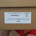 Anthropologie  Gorgeous Red Heels - size 6.5 New in Box Photo 5