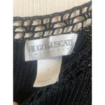 Vintage 90s Y2K HUGO BUSCATI Crochet Dress DARK COTTAGECORE Sheer Knit Fits Sz 0 Black Photo 3